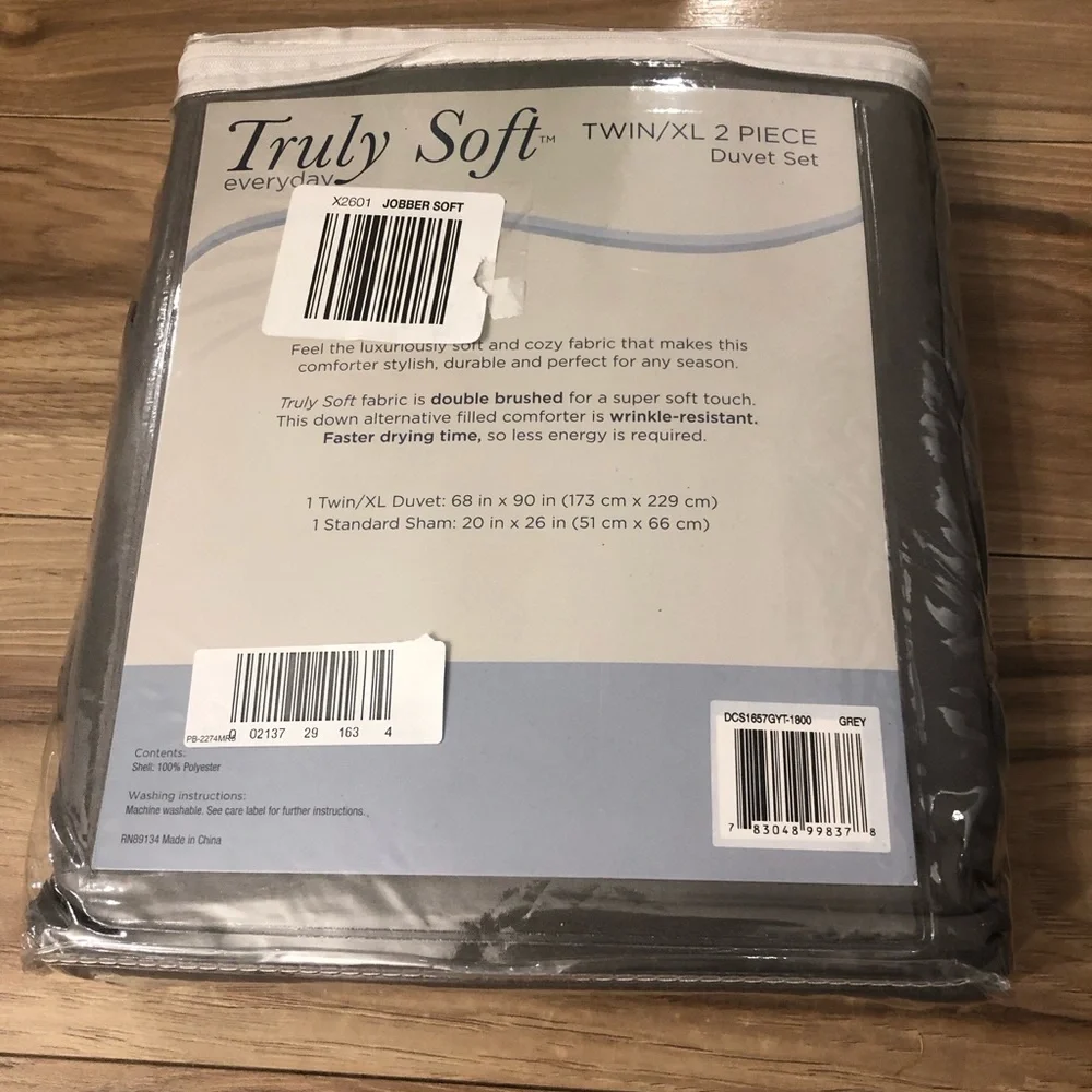 Truly Soft Everyday Twin/Twin XL 2 Piece Duvet Set, Grey